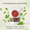 Dehydrated Chicken Feet for Dogs with Mint & Coriander | Natural Joint & Dental Treat | The Chozn
