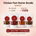 Chozn Chicken Feet Starter Bundle for Dogs | 4 Premium Species-Appropriate Dehydrated Treats