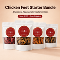 Chozn Chicken Feet Starter Bundle for Dogs | 4 Premium Species-Appropriate Dehydrated Treats
