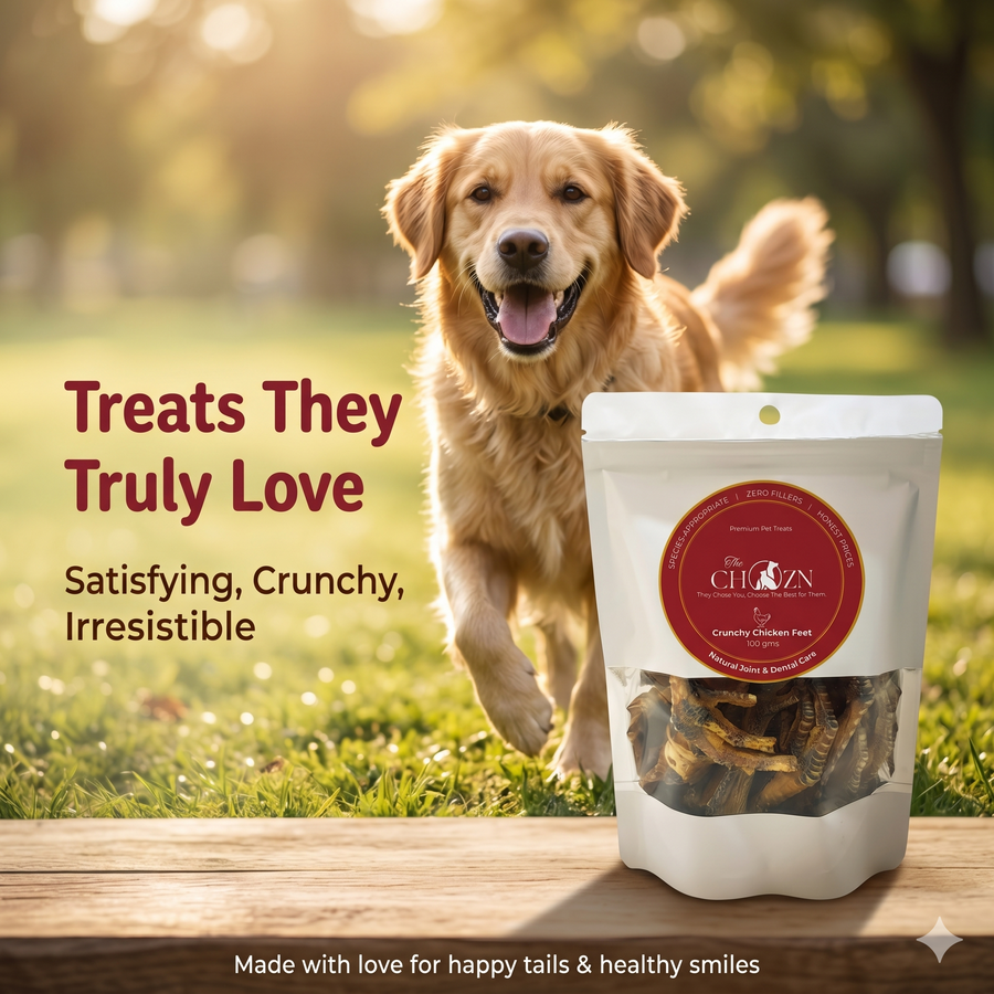 Classic Crunchy Chicken Feet for Dogs | Natural Joint & Dental Treat | The Chozn