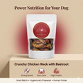 Dehydrated Chicken Neck with Beetroot for Dogs | Natural Calcium Rich & Dental Care Treats | The Chozn