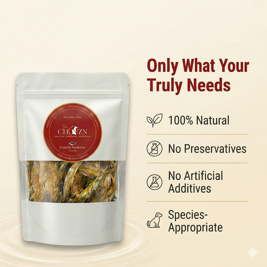 Crunchy Anchovies for Dogs | High Omega-3 Natural Dog Treats | CHOZN