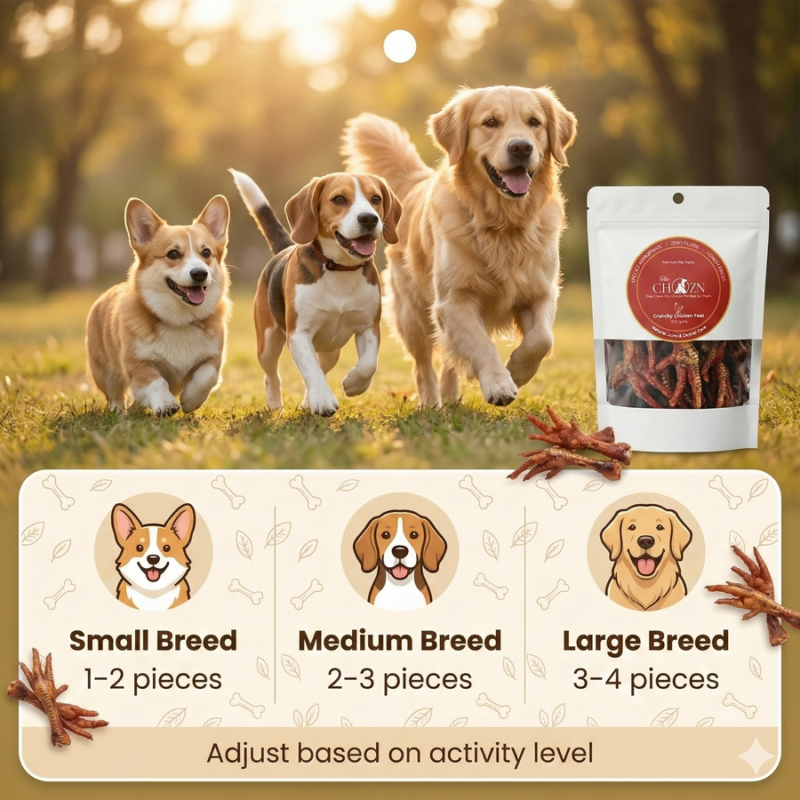 Chicken Feet for Dogs with Beetroot | Natural Joint & Dental Treat | The Chozn