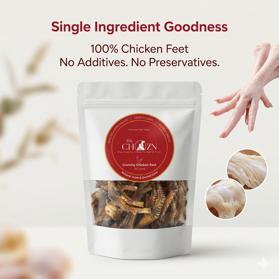 Classic Crunchy Chicken Feet for Dogs | Natural Joint & Dental Treat | The Chozn