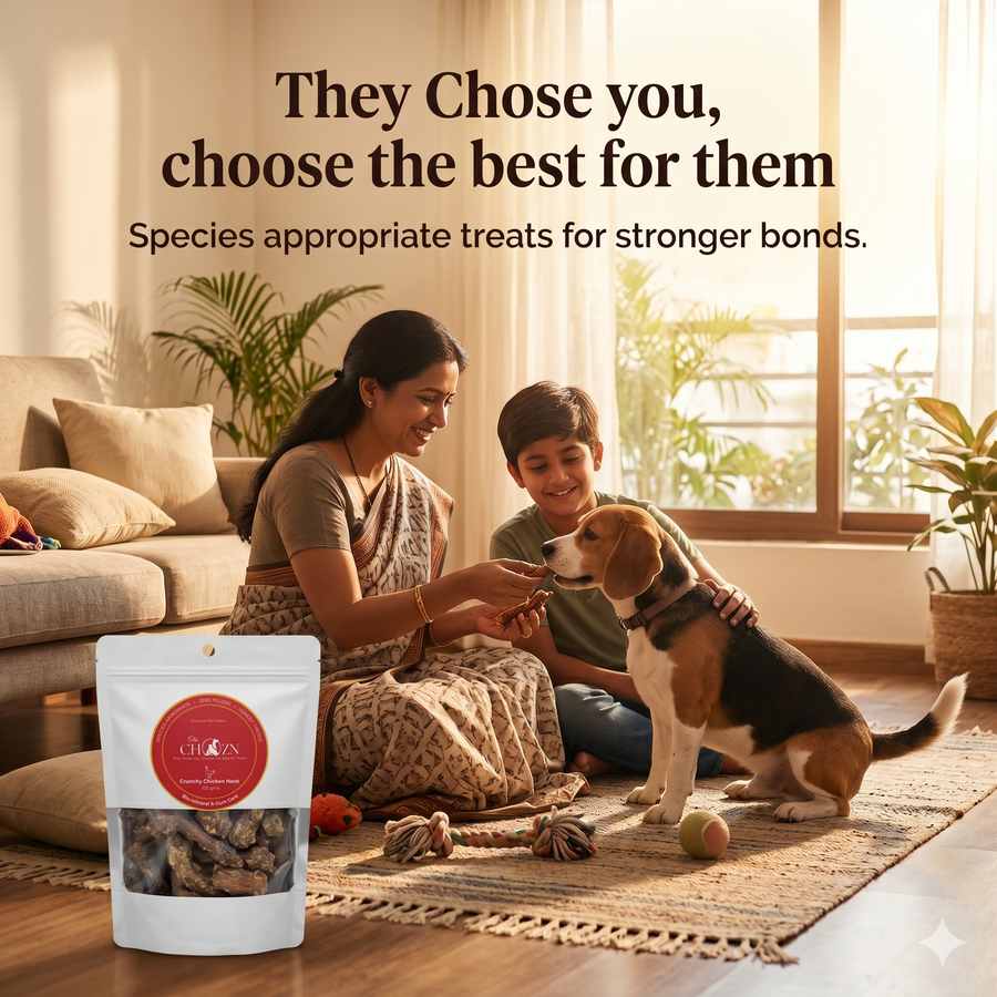 Dehydrated Chicken Neck for Dogs | Natural Calcium Rich Treats | The Chozn