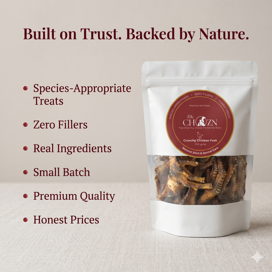 Classic Crunchy Chicken Feet for Dogs | Natural Joint & Dental Treat | The Chozn