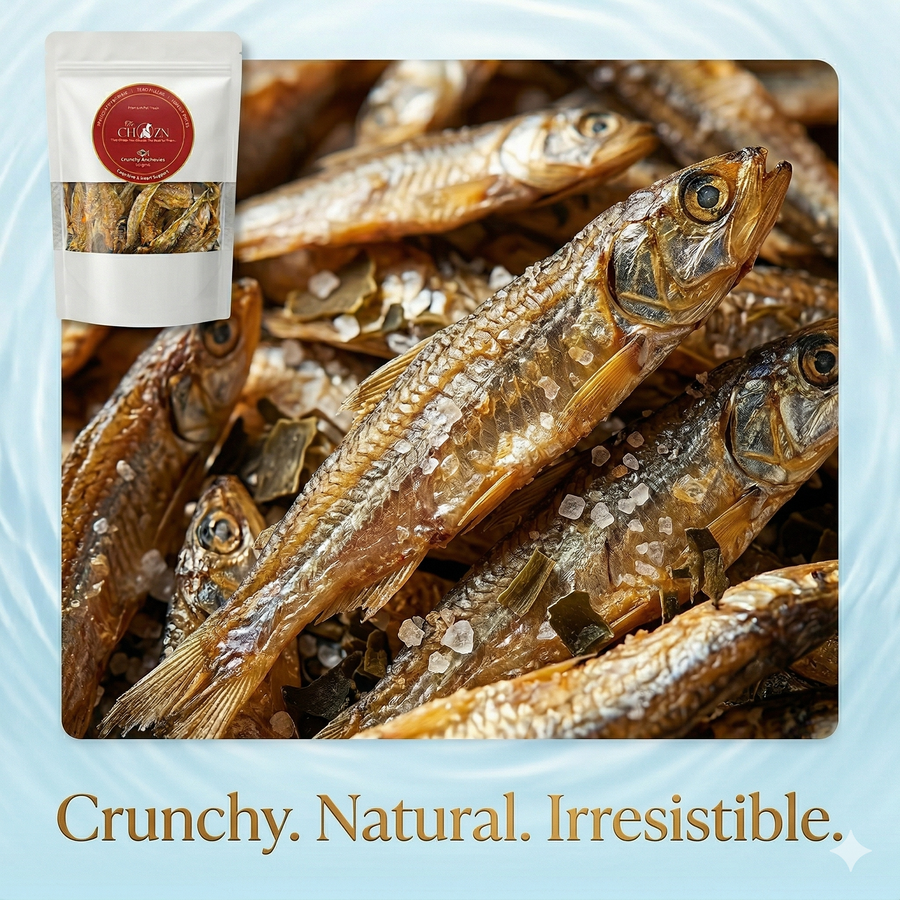 Crunchy Anchovies for Dogs | High Omega-3 Natural Dog Treats | CHOZN